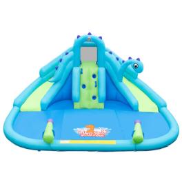 Inflatable water slide with dual slides and large splash pool (without blower)