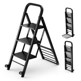 2 in 1 hand truck and ladder combo with rubber wheels and handle