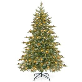 6/7/8 feet christmas tree with warm white led lights and pine cones-6 ft - color: green - size: 6 ft