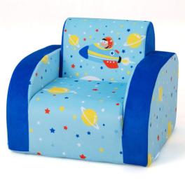 3 in 1 convertible flip open kids sofa for nap play sleep - color: blue