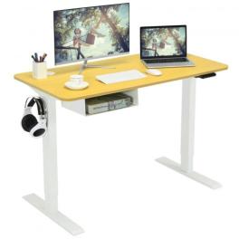 48-inch electric standing adjustable desk with control panel and usb port-natural - color: natural