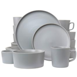 Elama luxmatte light grey 20 piece dinnerware set