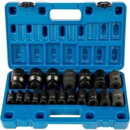 Impact socket set 1/2 inches 19 piece impact sockets, standard socket assortment, 1/2 inches drive socket set impact standard sae (3/8 inches to 1-1/2 inches) 6-point hex sockets