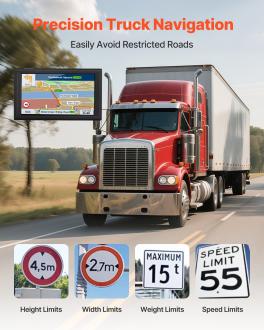 Gps navigator for car, 9 inch touch screen 16gb gps navigation system with built-in dash cam, voice turn-by-turn guidance, speed and red light warning, custom truck routing, for car truck rv