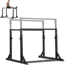Dip bar, 800 lbs capacity, heave duty dip stand station with adjustable height, fitness workout dip bar station stabilizer parallette push up stand, parallel bars for strength training home gym