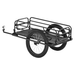  bike cargo trailer, 275 lbs load capacity, heavy-duty bicycle wagon cart, foldable compact storage & quick release with universal hitch, 20" wheels, fits most bike wheels, carbon steel frame