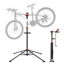 Bike repair stand, 80 lbs heavy-duty steel bicycle repair stand, adjustable height bike maintenance workstand with magnetic tool tray telescopic arm, foldable bike work stand for home, shops