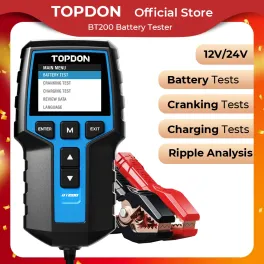 Color: brown, ships from: china - topdon bt200 portable battery tester charging cranking test tools for car 12v automotive diagnostic battery monitor 100-2000cca