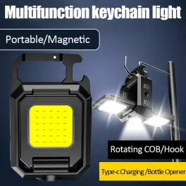 Emitting color: blue, size: l - mini led flashlight rechargeable keychain lamp waterproof work light for outdoor camping hiking super bright flashlight