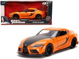 Toyota gr supra orange with black stripes "fast & furious 9 f9" (2021) movie 1/32 diecast model car by jada
