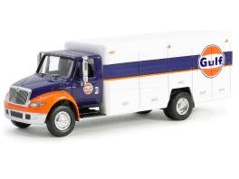 International durastar 4400 delivery truck "gulf oil" dark blue and white "h.d. trucks" series 25 1/64 diecast model car by greenlight