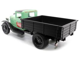1931 ford model aa pickup truck light green and black "pause. refresh. drink coca-cola" 1/24 diecast model car by motor city classics