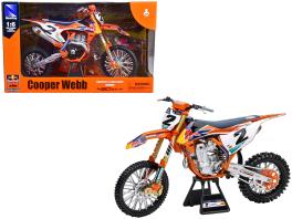 Ktm 450 sx-f #2 cooper webb "red bull ktm factory racing" supercross 1/6 diecast model by new ray
