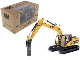 Cat caterpillar 320d l hydraulic excavator with hammer and operator "core classics series" 1/50 diecast model by diecast masters