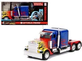 Optimus prime truck with robot on chassis from "transformers" movie "hollywood rides" series 1/32 diecast model by jada