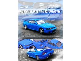 Nissan skyline gt-r (r33) rhd (right hand drive) blue "lm limited" 1/64 diecast model car by inno models