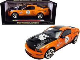 2008 ford shelby mustang #08 "terlingua" orange and black "shelby collectibles legend" series 1/18 diecast model car by shelby collectibles