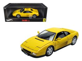 1989 ferrari 348 tb yellow elite edition 1/18 diecast car model by hot wheels