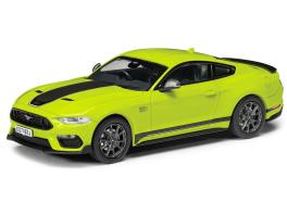 Ford mustang mk6 mach 1 rhd (right hand drive) grabber yellow with black stripes "vanguards" series 1/43 diecast model car by corgi