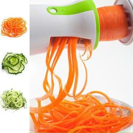 Salad lover's spiral slicer 2 blades handheld and compact