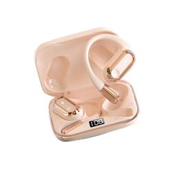 S108 wireless hanging ear earbuds comfortable gaming ear buds with power display charging case yellow