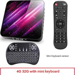 Tp03 tv  box h616 android 10 4+32g d video 2.4g 5ghz wifi bluetooth smart tv box 4+32g_us plug+i8 keyboard