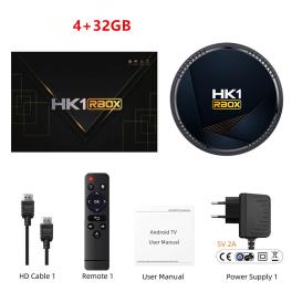 Hk1 rbox h8 set-top box h618 android 12.0 hd dual-band wifi6 bluetooth 5.0 with rc black 4gb+32gb us plug