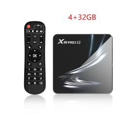 X88 pro 12 set-top box rk3318 android 12.0 hd dual-band wifi6 bluetooth tv box black 4gb+32gb eu plug