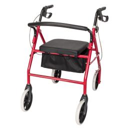 Us nylon basket walker  chair wheel rollator walker with seat removable back support red
