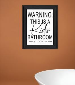 Kids bathroom black framed print bathroom wall art