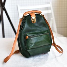 New artistic retro youth leather backpack first layer cowhide hand