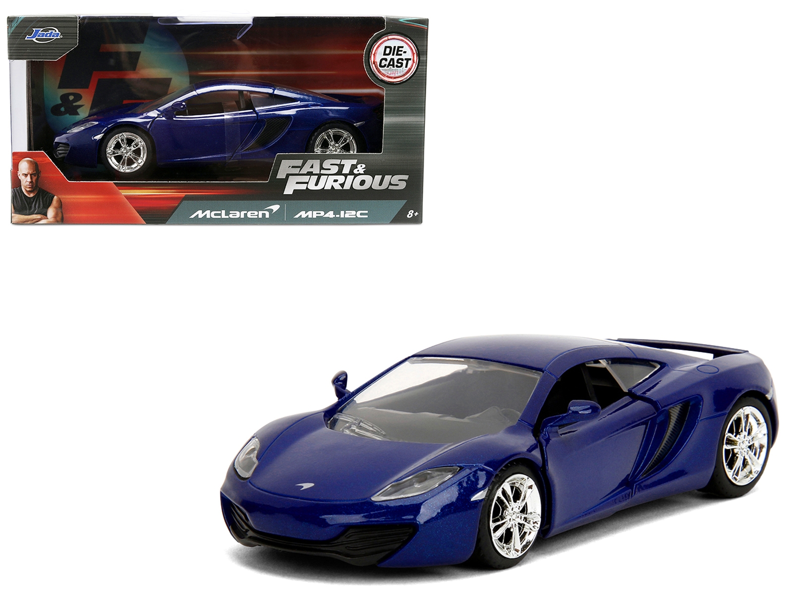Mclaren mp4.12c blue metallic "furious 7" (2015) movie "fast & furious" series 1/32 diecast model car by jada