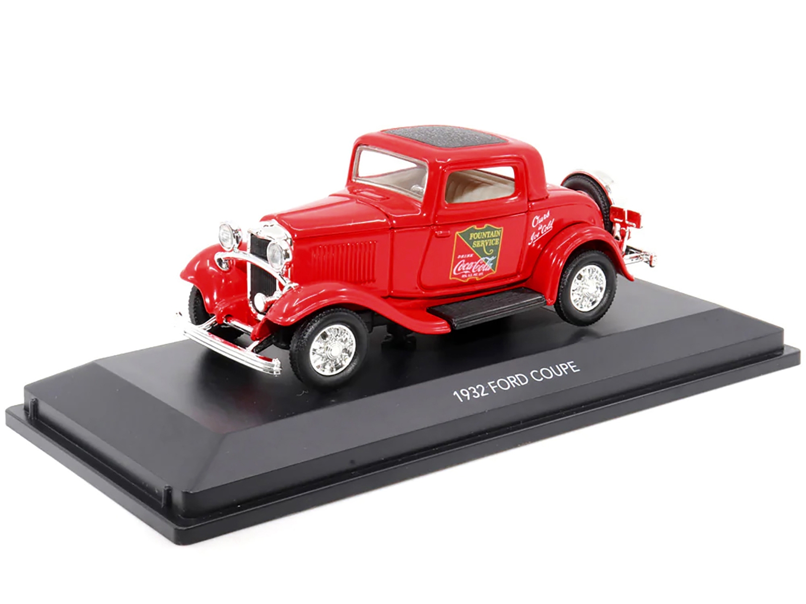 1932 ford coupe "coca-cola" red with black top 1/43 diecast model car by motor city classics